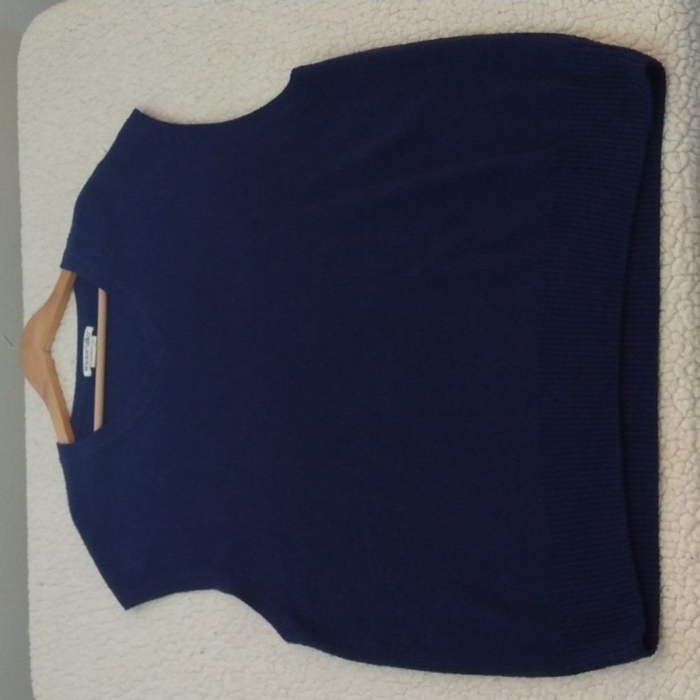 Winter Silks XL Navy Blue Silk Sweater Vest